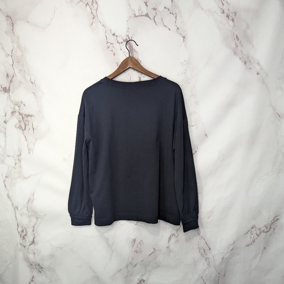Everlane Long Sleeve Tee Black Shirt Crew Oversized Organic Cotton Women - Picture 6 of 13